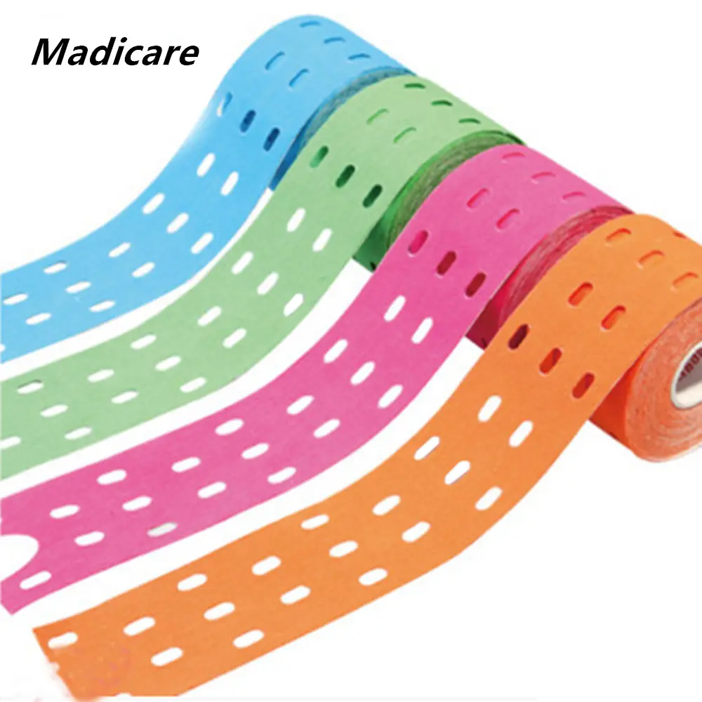 high quality cure tape punch hole porous acupuncture cotton waterproof therapeutic kinesiology tape