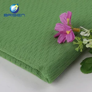 Green 100 Polyester Tulle Mesh Bridal Fabric For Clothing Dress