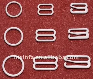 Nylon coated metal bra ring and slide