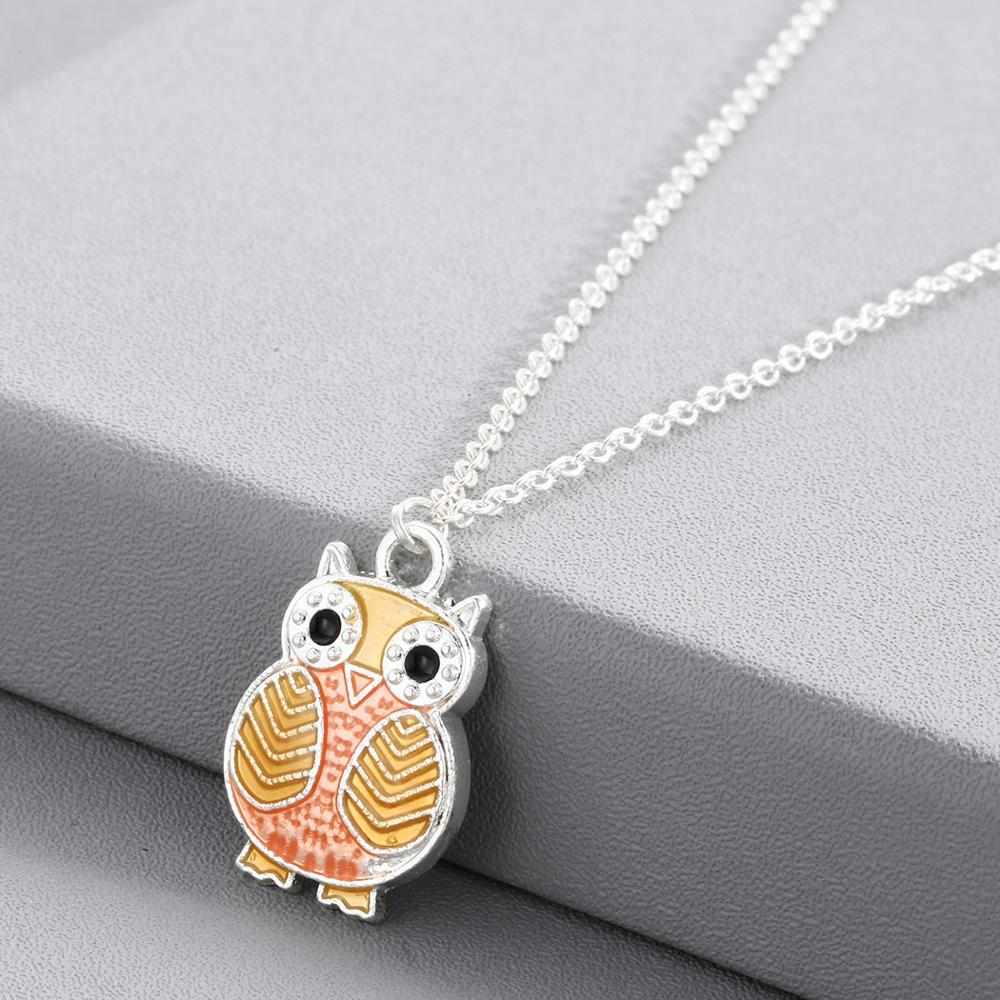 2022 Unieke Verzilverd Chain Leuke Cartoon Uil Hanger Ketting Mode-sieraden