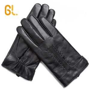 Gants de conducteur en cuir de chèvre véritable, gantelets GL25, pour le travail manuel des hommes, haute qualité