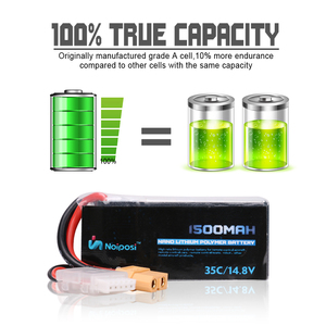 Высокая скорость разряда 2s 3s 4s lipo 1300mah 1500mah 70c литий-полимерный аккумулятор для небольшой гоночный Дрон с видом от первого лица Квадрокоптер - Product Image 6