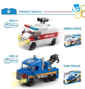 Blocs de construction pour enfants, jouet en brique, Ambulance, voiture de Police, <span class=keywords><strong>camion</strong></span> de pompiers, <span class=keywords><strong>Robot</strong></span> de transformation, bricolage - Product Image 2