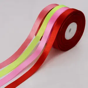 Cintas de Raso 1/2" Wide Polyester Single Sided Satin Ribbon Spool for Wedding Car Ribbon 12 mm