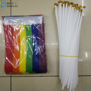 Декоративный флаг LGBT с радужной ручкой для геев с пластиковой палкой - Product Image 1