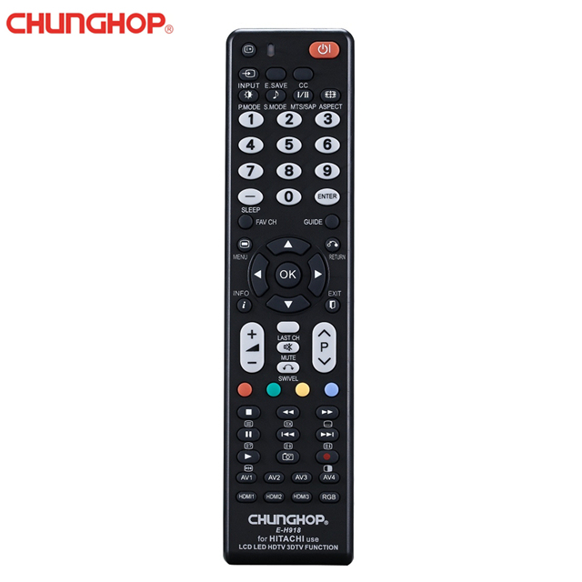 For E-H918 Fixed Code Wireless TV Remote Control Best Replacement for Hitachi LCD LED TV