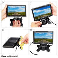 Moniteur LCD TFT couleur rotatif haute résolution de 7 pouces avec télécommande et support de montage