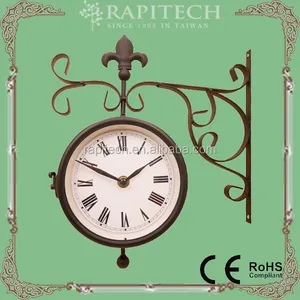 Reloj de pared de Metal decorativo de jardín de doble cara