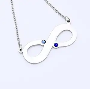 stainless birthstone Necklace Infinity Figure Eight Women Fashion