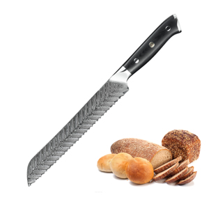 Hot Selling Edge Guard Serrated <strong>Bread</strong> Knives G10 Handle Damascus Blade <strong>Bread</strong> <strong>Cutter</strong> - Product Image 2