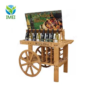 Carrito de madera para exhibir bebidas/vagones de flores