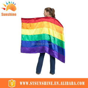 Fashion <span class=keywords><strong>heat</strong></span> transfer color light single double sides knitted polyester gay pride flag - Product Image 1