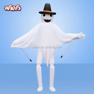 Disfraz de fantasma de dibujos animados para caminar inflable, con pierna larga para decoración de Halloween