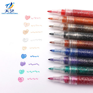 Logo del marchio personalizzato 12 <span class=keywords><strong>colori</strong></span> Glitter acrilico pennarelli Set Glitter scintillante pennarelli di colore per arte artigianale pittura fai da te - Product Image 4