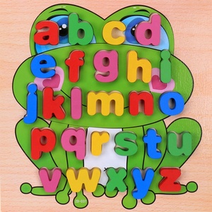 Montessori wooden letters Alphabet & Animals <span class=keywords><strong>zoo</strong></span> toys educationa 3d animal shaped wooden puzzle - Product Image 3