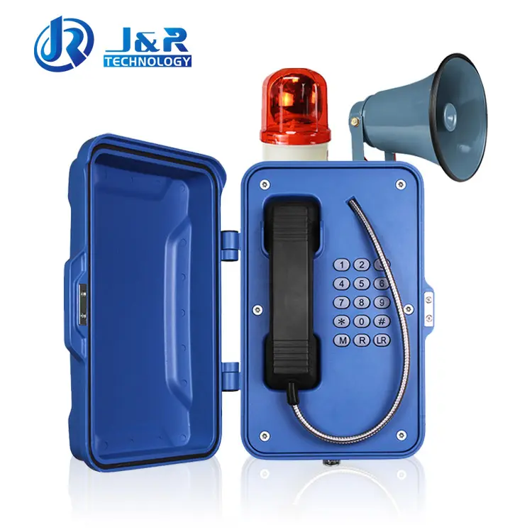 البث هاتف ضد الماء الثقيلة sos الهاتف IP67 الطوارئ الصناعية الهاتف مع القرن و منارة