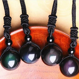 The Most Popular Products <strong>Rainbow</strong> Eye Transfer Good Luck Natural Stone Obsidian <strong>Necklace</strong> - Product Image 2