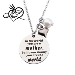 世界へのマザージュエリーあなたは母親ですが、私たちの家族にとってあなたはハートチャーム付きの世界のマザージュエリーです