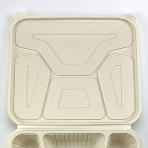 Contenitore biodigradabile monouso pieghevole Lunch Box con vassoio 4 vano contenitore di plastica per asporto cibo Made in China - Product Image 3