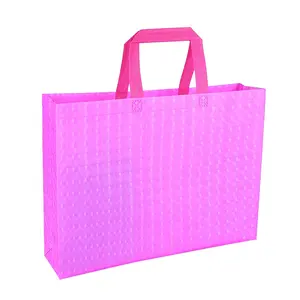 Hot sale reusable diamond style lamination PP non woven ultrasonic shopping tote bags