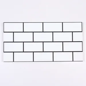 300*600mm white ceramic wall tile with black line gap kitchen wall tile design