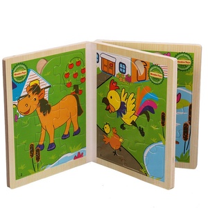 <span class=keywords><strong>Montessori</strong></span> 3d puzzle enfant cartoon book six pages of story Puzzle toy wooden intelligence on custom - Product Image 4