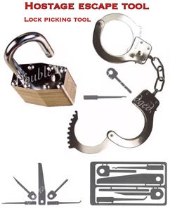 Outil de crochetage de serrure de taille <span class=keywords><strong>carte</strong></span> de crédit pour la survie en plein air et le camping, avec outil d'évasion en cas d'otage - Product Image 3