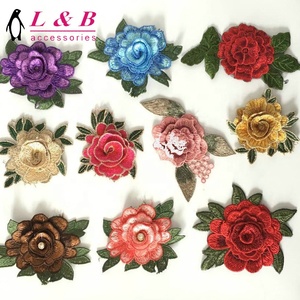Multy colori <span class=keywords><strong>per</strong></span> cucire abbigliamento Applique ricamato solubile in <span class=keywords><strong>acqua</strong></span> 3D fiore Patch - Product Image 5