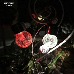 Nuevo estilo de Decoración led crackle glass energía solar lights jar - Product Image 2