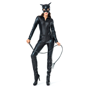 Costume cosplay di halloween con cerniera in lattice/<span class=keywords><strong>Catwoman</strong></span> nero - Product Image 6