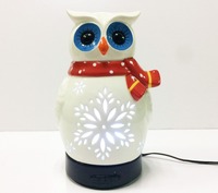 Diffuseur d'huile d'arôme de brume électronique en céramique en forme de hibou humidificateur d'air à ultrasons sans eau pour plastique Portable d'hôtel domestique