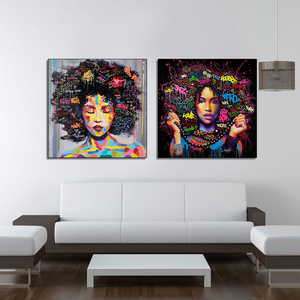 Impresión HD, Arte Abstracto Afroamericano, Retrato Negro, Lienzo Decorativo <span class=keywords><strong>para</strong></span> Pared, Póster <span class=keywords><strong>de</strong></span> Mujer Afro, Pintura en Lienzo <span class=keywords><strong>para</strong></span> Decoración <span class=keywords><strong>de</strong></span> Pared, Dropship - Product Image 6