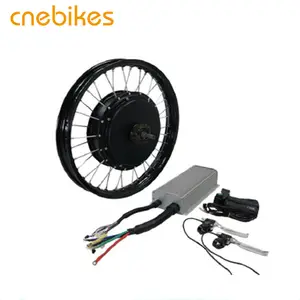 Cnebikes kit de conversão de motor automotivo, super potência 60v/72v/84v/96v 5000w, kit de motor para bicicleta, display led roda preta, 1:1, 15kg