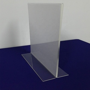 Tùy Chỉnh 11X8.5 Inch <span class=keywords><strong>Menu</strong></span> Chủ T Shape <span class=keywords><strong>Acrylic</strong></span> Hai Mặt Hiển Thị Chủ - Product Image 2