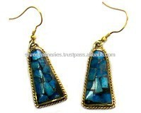 Pendientes de gota de mosaico bohemio hechos a mano accesorio de moda elegante - Product Image 2