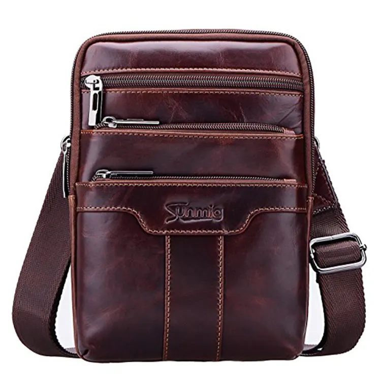 MenのVintage Genuine Leather Shoulder Bag