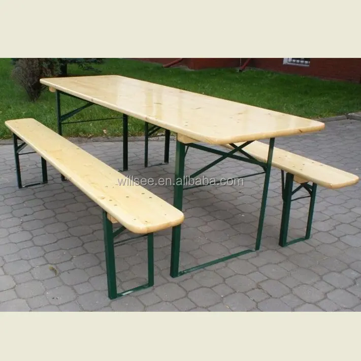 HE-204,Wooden Folding Beer Table Set/Beer Table and Bench/Wood Garden/Patio/Outdoor table sets