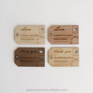 Индивидуальный дизайн, деревянные Свадебные бирки с лазерной гравировкой, Кленовая вишня, грецкий орех, береза, фанера - Product Image 2