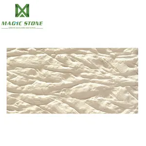 Decoration Wall Customized Multi Color Waves Line Artistic Stone Mcm Soft Ceramic Tile