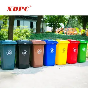 XDPC toptan plastik renk kodlu 240l mobil çevre dostu çöp kovası