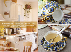 Taza de té y platillo de 180ml, azul y blanco, hueso fino, china, royal <span class=keywords><strong>albert</strong></span>, antiguo campo, <span class=keywords><strong>rosas</strong></span>, mocha - Product Image 4