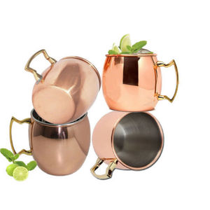 Bán Buôn Đồ Uống Ướp Lạnh 16 <span class=keywords><strong>Ounce</strong></span> 100% Cốc Đồng Lót Bằng Thép Không Gỉ Thủ Công An <span class=keywords><strong>To</strong></span>àn Thực Phẩm Có Tay Cầm Bằng Đồng Thau - Product Image 1