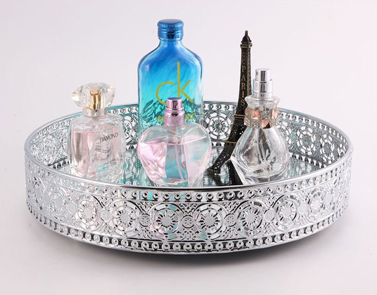 Металл зеркальные богато декоративный поднос лоток для ювелирных изделий