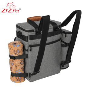 Küçük köpek spor malzemeleri kiti naylon Pet Tote aksesuarları seyahat fermuarlı çanta kapatma kuru gıda depolama sırt çantası - Product Image 3