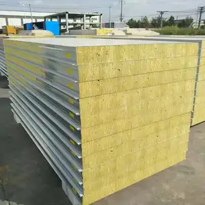 rock wool insulation 120 minutes fireproof prefabricated house sandwich panel building material