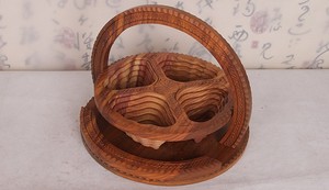 Panier à fruits <span class=keywords><strong>en</strong></span> <span class=keywords><strong>bois</strong></span> pliable à un seul niveau - Product Image 4