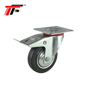 Rueda giratoria de 3 pulgadas con bloqueo de goma Industrial estilo euopeano para exteriores - Product Image 1