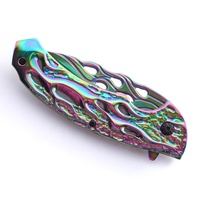 Nouveauté - Prix promotionnel - Outils à main - Couteau de poche multi-usages - Couleur arc-en-ciel - Revêtement en titane