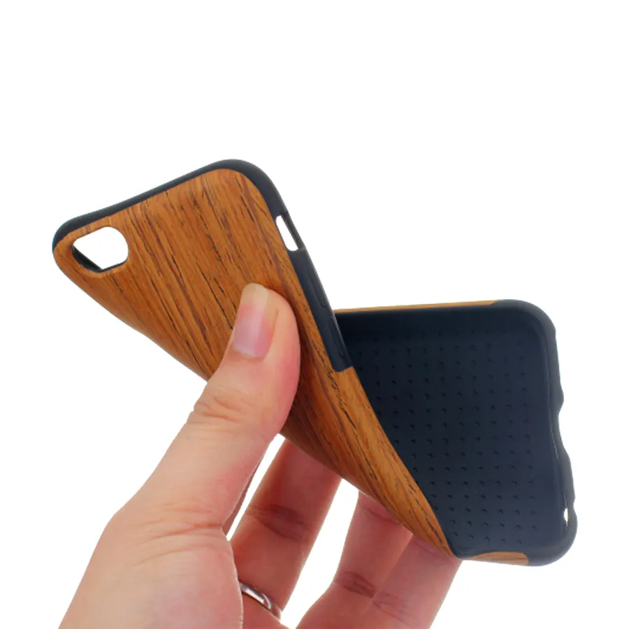 Guangzhou natural thin wooden phone case PC+TPU material wood phone cae for iphone6 6plus 7 7p 8 X for Samsung note3 5 S8 S9