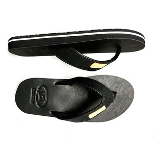 <span class=keywords><strong>Flip</strong></span> Flop nedensel Pu erkek sandalet terlik Logo ile kahverengi toptan popüler şık tasarım suni deri adam için, eva plaj - Product Image 6